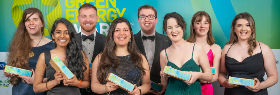 Dr Desen Kirli (front row, centre) pictured with other winners at the Scottish Renewables Young Professionals Green Energy Awards 2023 in Glasgow