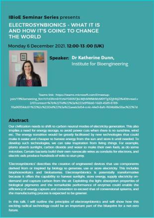 Katherine Dunn IBioE seminar poster