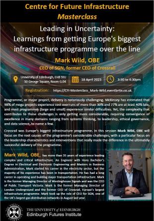Talk poster, with event details in text and image of Mark Wild at the bottom right