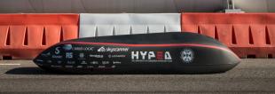 'The Flying Podsman': HYPED's 2019 hyperloop pod prototye, at the SpaceX Hyperloop Pod Competition in California 