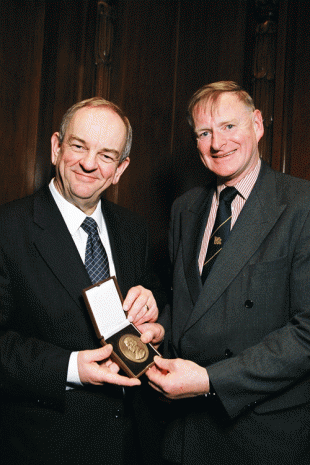 Professor Peter Grant being presented with his Faraday Medal