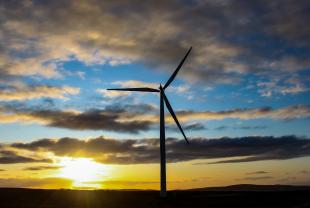 Image of an onshore wind turbine near Elgin in Scotland