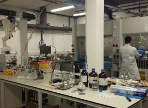Researcher working in the Catalysis Design Laboratory at the School of Engineering, University of Edinburgh